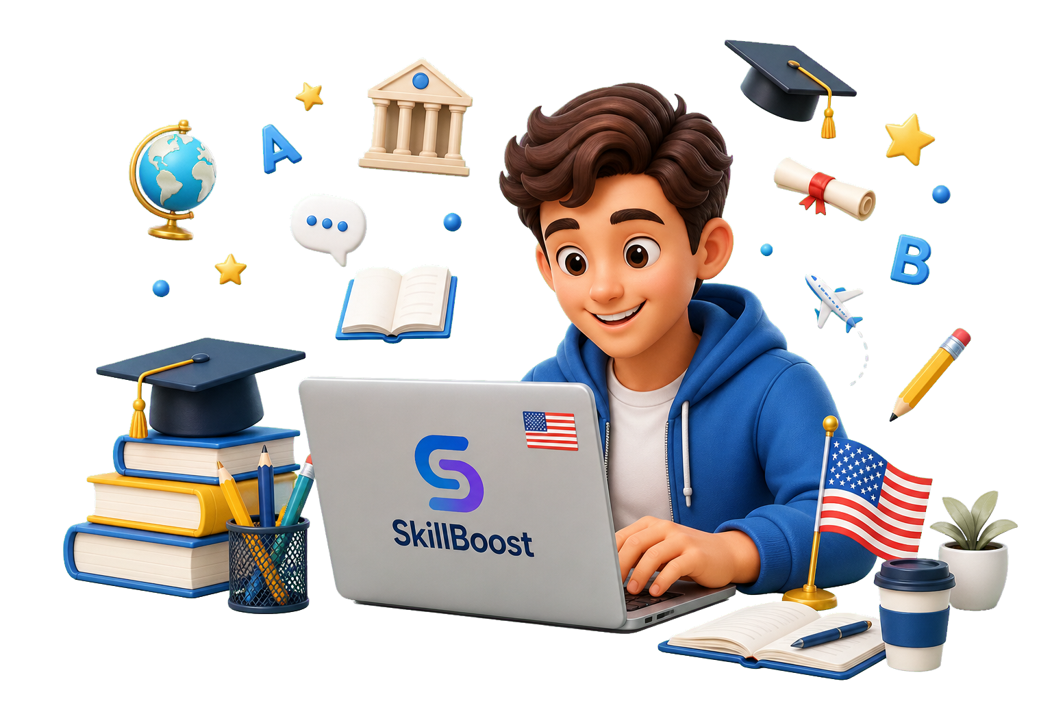 SkillBoost student learning English online